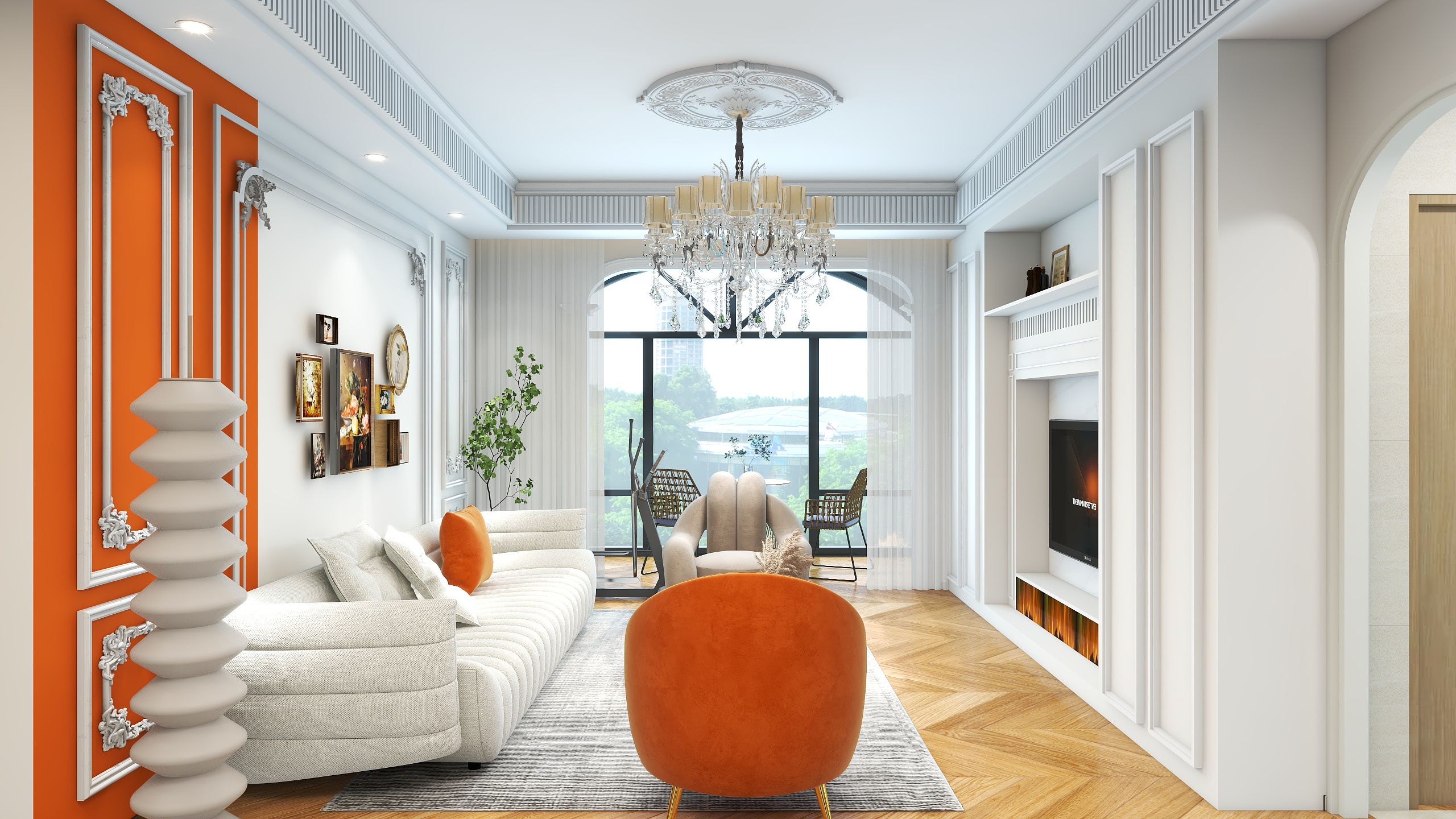 郑欣慧设计师-100m²-三居-奶油风装修效果图