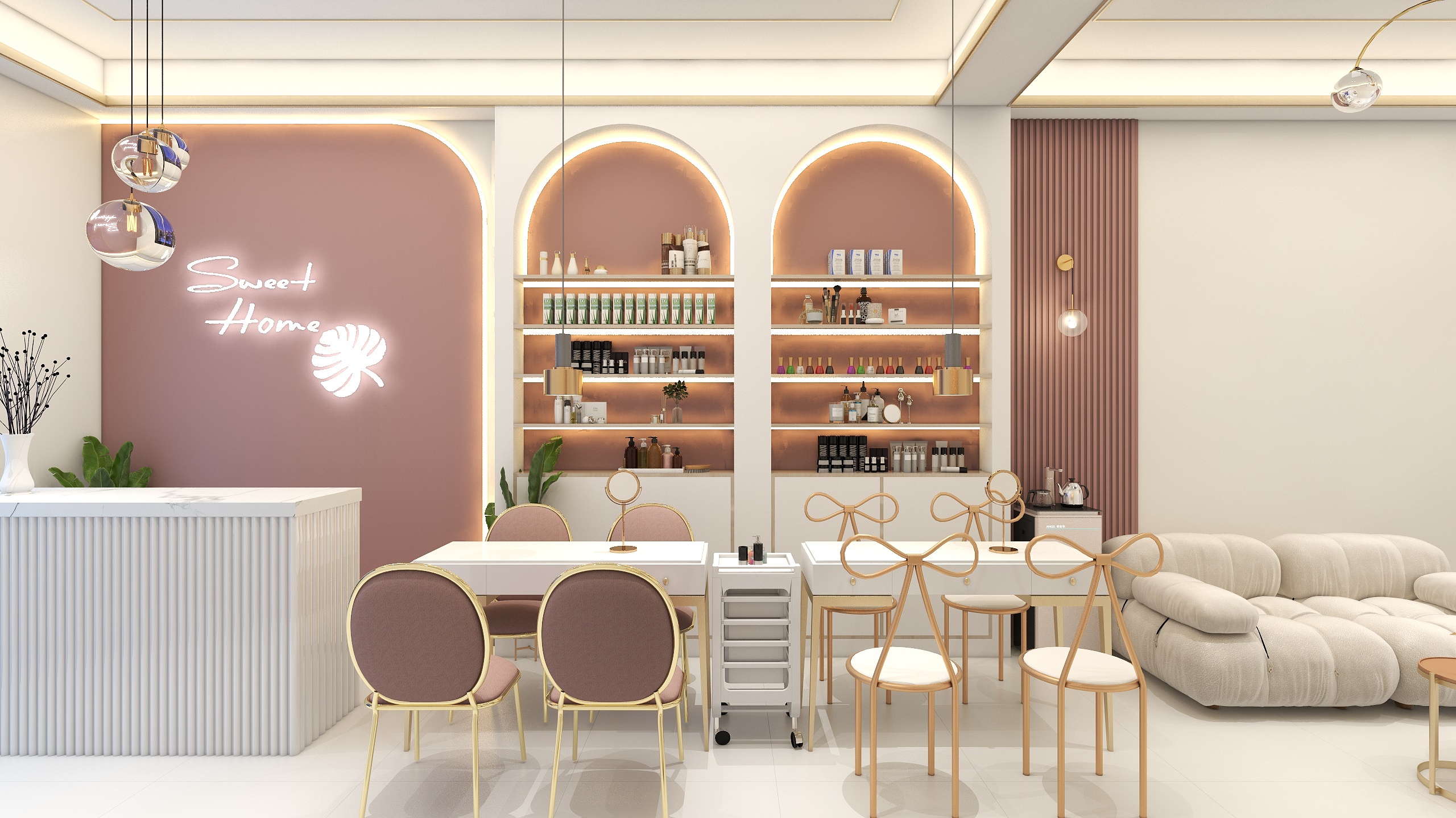 Ani..-公装设计—粉色小轻新美容休闲馆-装修设计方案