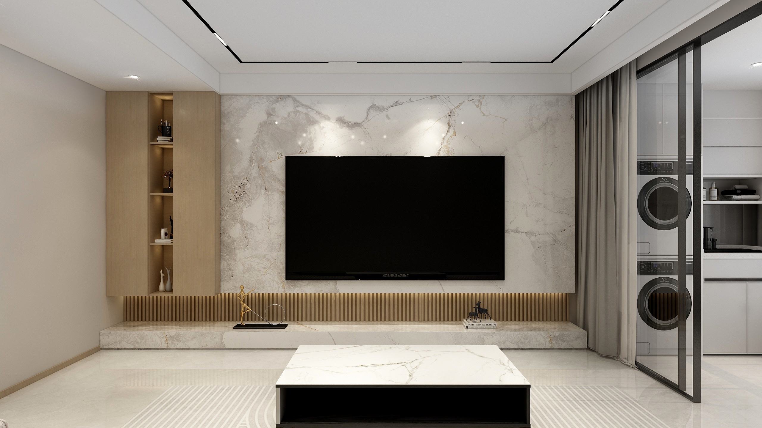 连瑞雪-现代简约108m²二居装修效果图