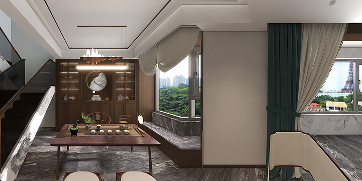 天津金遇hnTm-龙湖22-2-1601-二楼改版2-装修设计方案