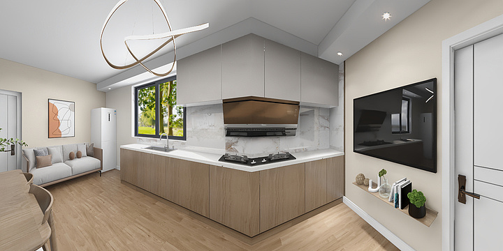 长期素食-民主花园效果图.dwg-装修设计方案