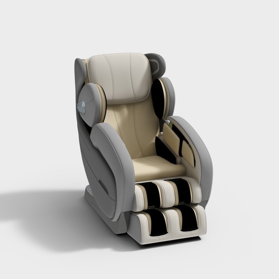 Modern Beige Massage Chair 3D Model for Relaxation Spaces