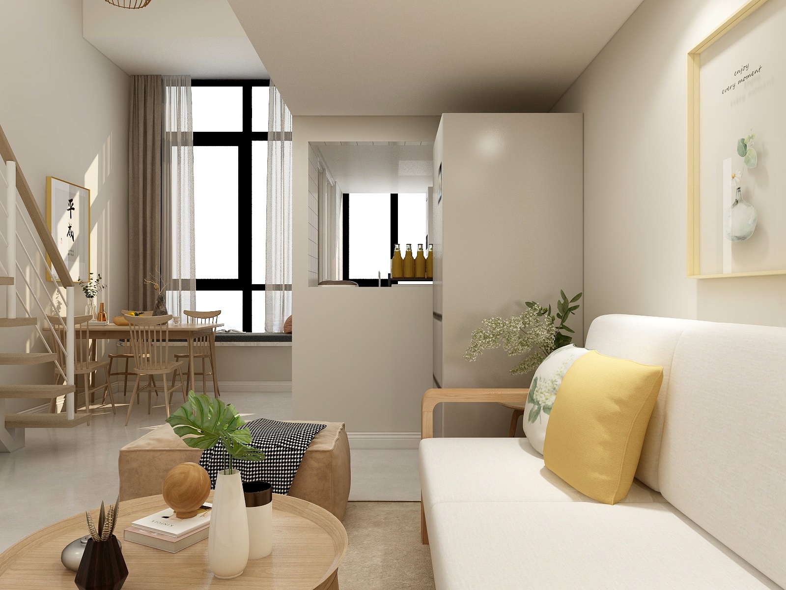 徽峰装饰公司-复式原木风单人公寓-装修设计方案