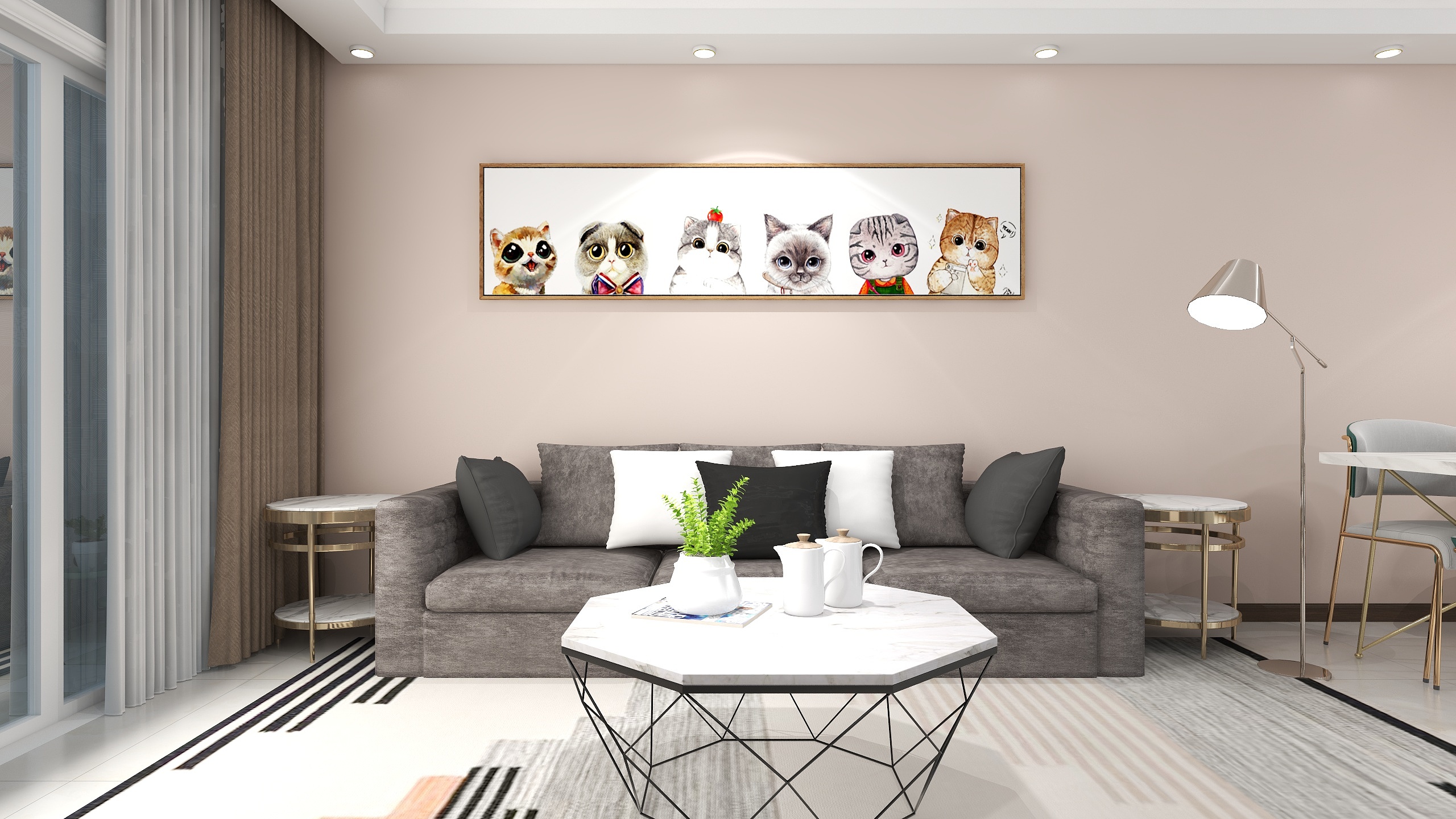 飞同学某-德信海德公园83.00㎡A2’3室2厅1卫1厨-装修设计方案