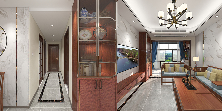 尺度室家159-89258765-四季尚景5-03户型新中式陈-装修设计方案