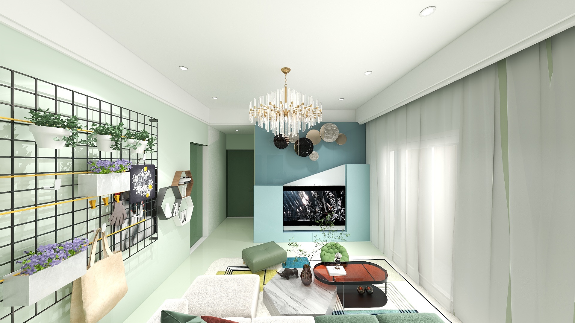 火炎祓濯x-瑞和园89.50㎡B户型3室2厅1卫装修效果图