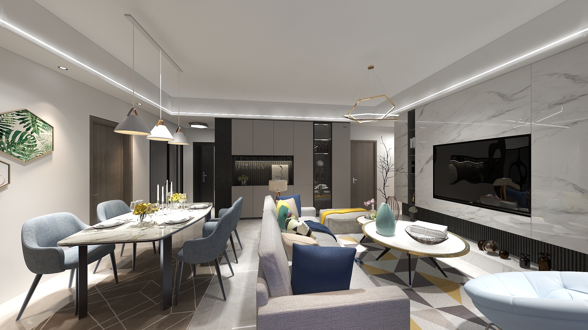 全屋定制  小杨-瑞和园89.50㎡B户型3室2厅1卫-装修设计方案