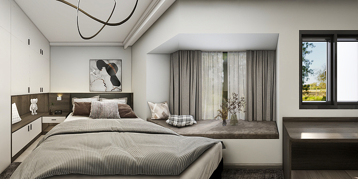 中佰锦盛装饰工程有限公司-翡翠河滨两居室77方【李】-装修设计方案