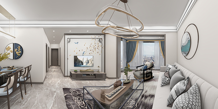 室内设计师杜豪-蓬安嘉洲华郡75平（中式风格）-装修设计方案