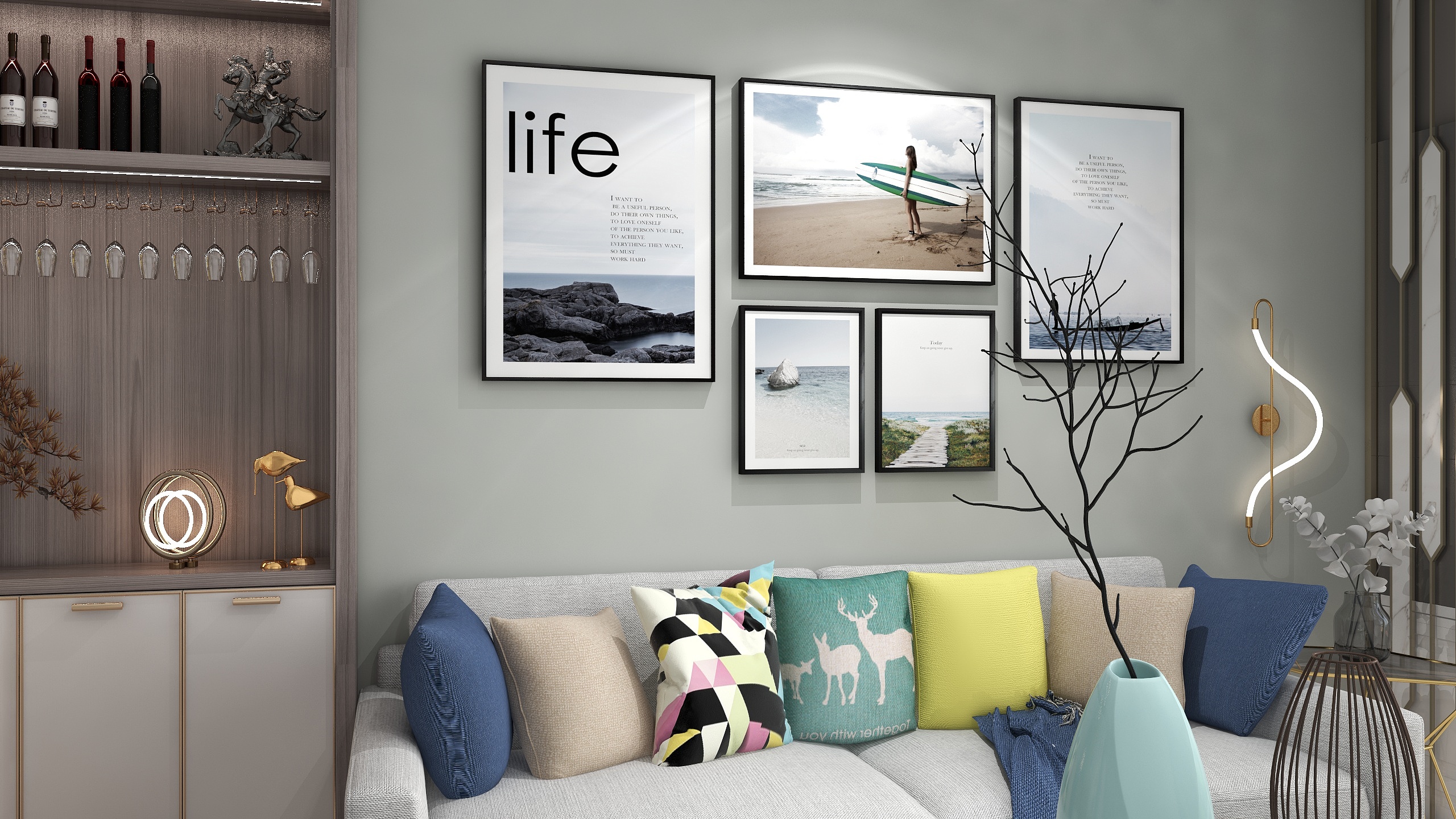 天津景晟装饰-小镇西西里-43平米-简约轻奢风装修效果图