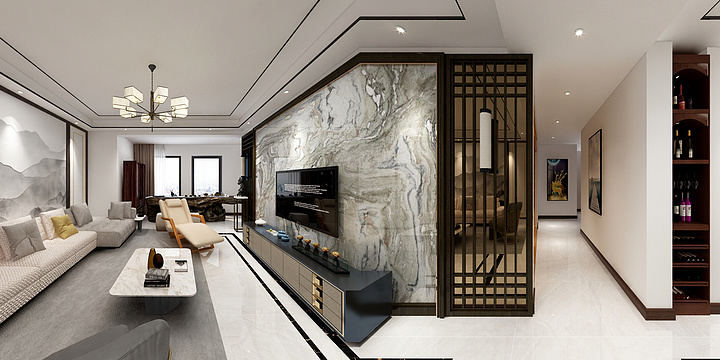 Designer大维-翡翠城新中式风格-装修设计方案