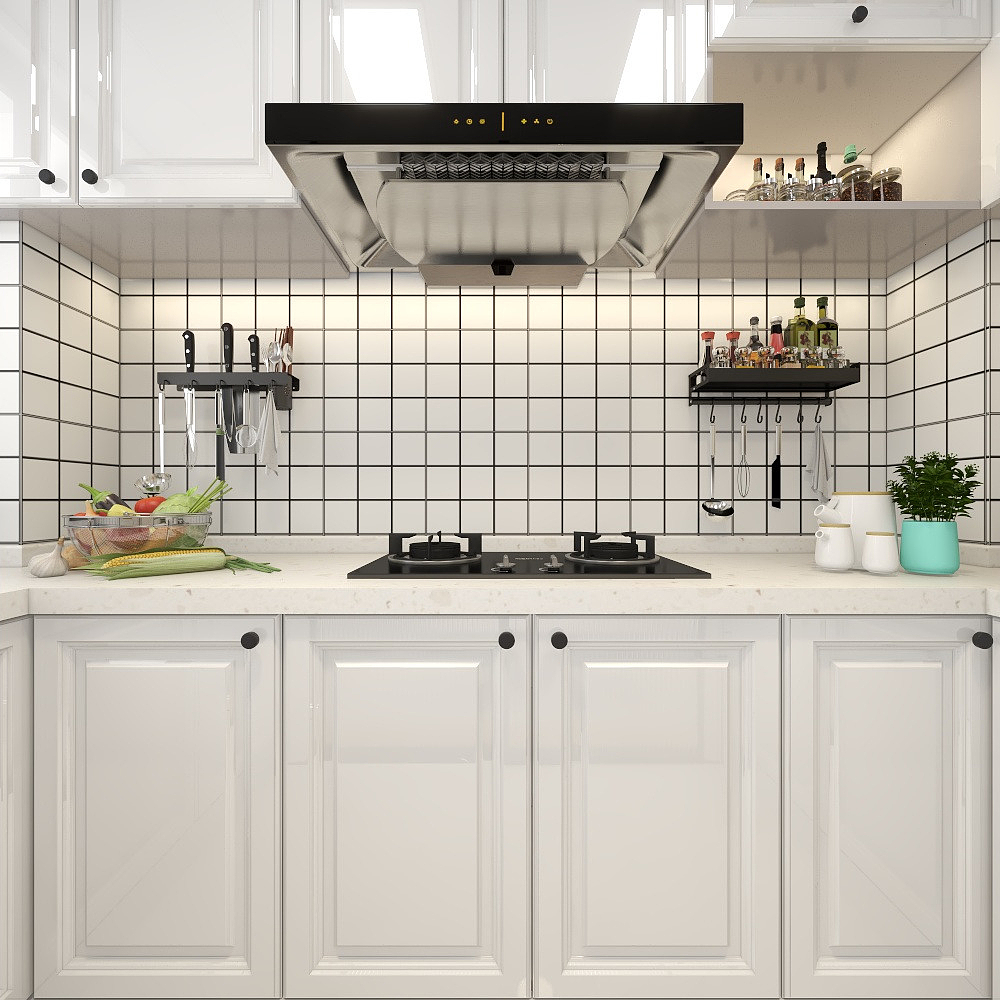 自由设计师-十二-《撞色设计》+118平奶油系法式复古风一层厨房装修效果图第2张