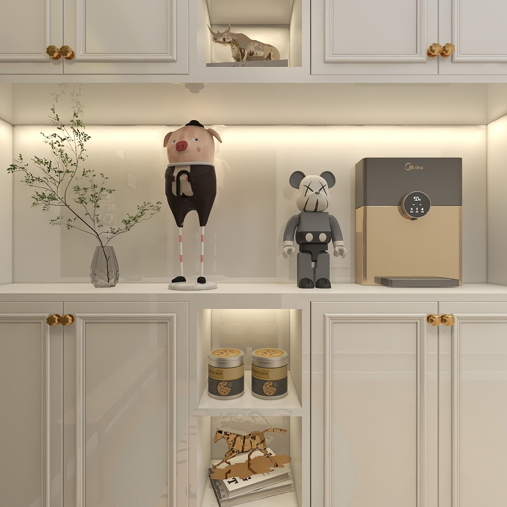 自由设计师-十二-《撞色设计》+118平奶油系法式复古风一层客餐厅装修效果图第3张