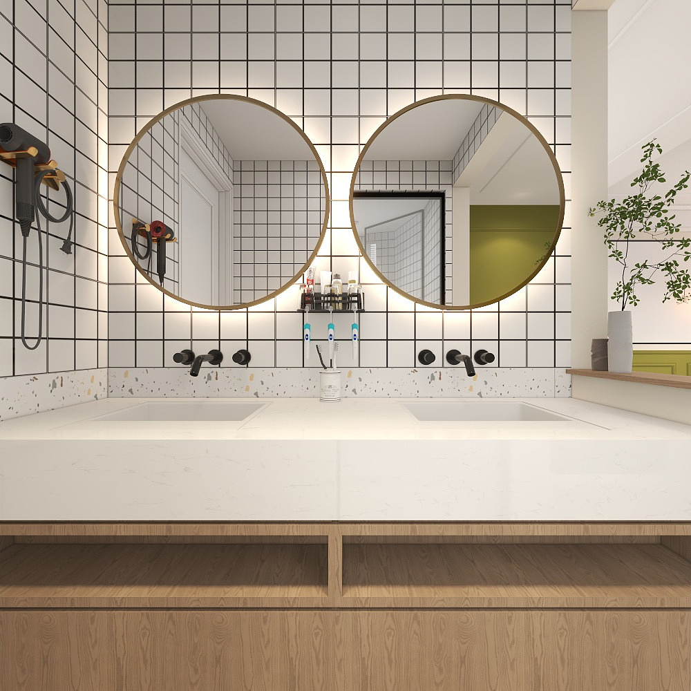 自由设计师-十二-《撞色设计》+118平奶油系法式复古风一层干区装修效果图第2张