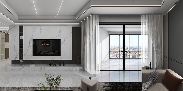 长虹吊顶藤县旗舰店-东升时代4-01户简意定制-装修设计方案