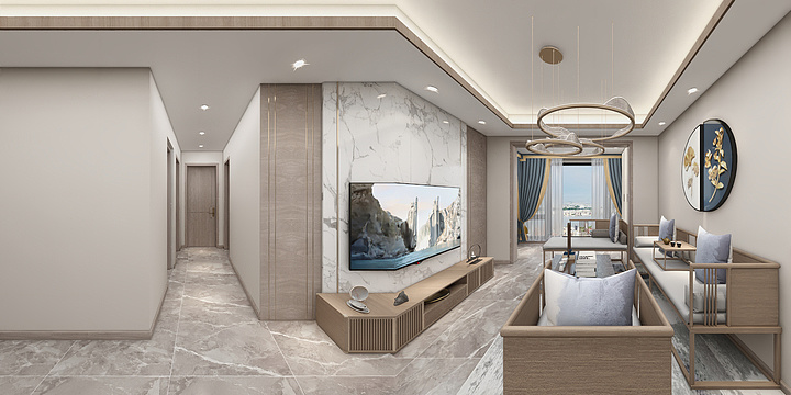 室内设计师杜豪-蓬安嘉洲华郡85平（中式风格）-装修设计方案