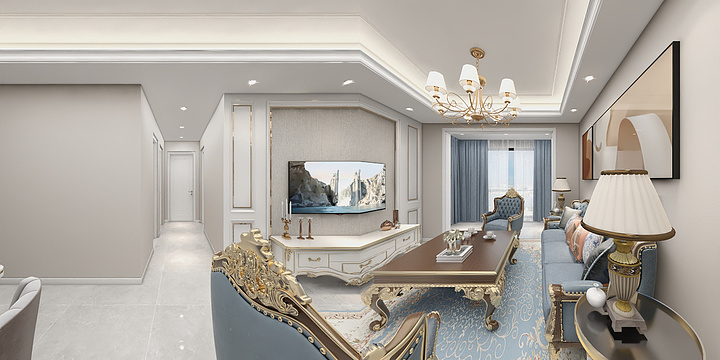 室内设计师杜豪-蓬安嘉洲华郡85平（欧式风格）-装修设计方案