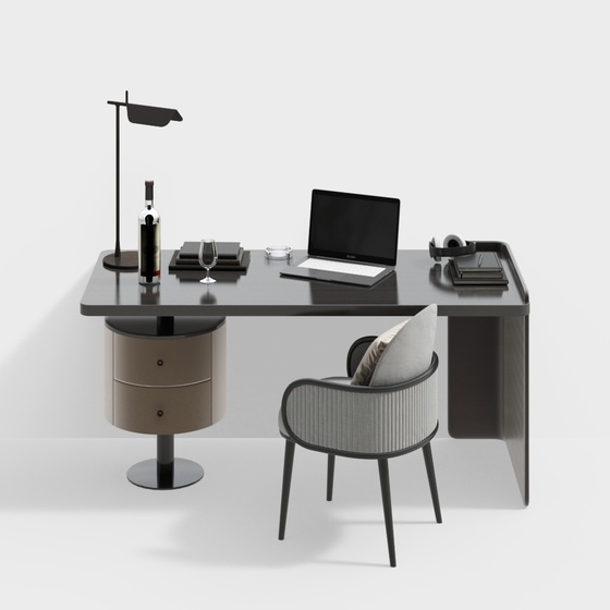 Modern solid wood desk combination