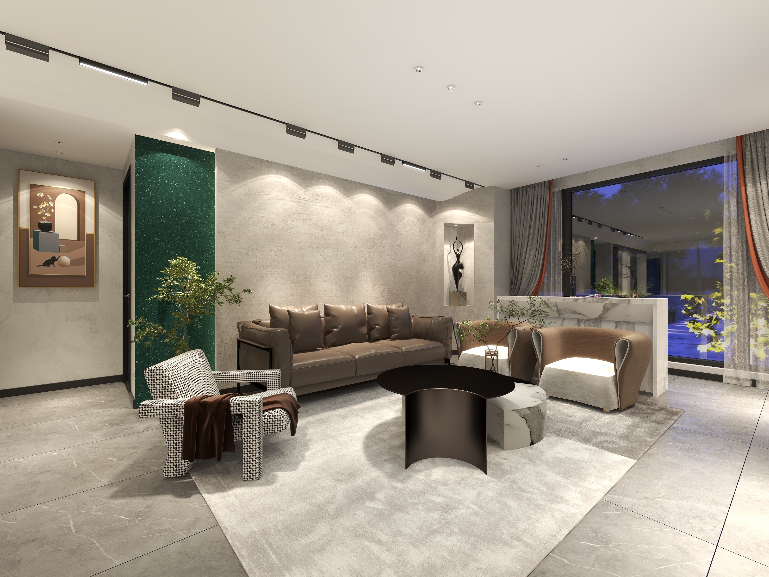 D空间设计事务所-轻奢——一抹绿-装修设计方案