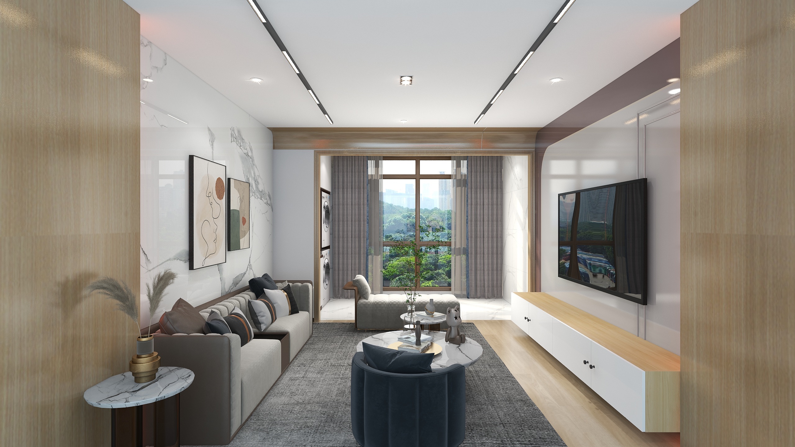 马利兴-121平方米现代三居室-装修设计方案