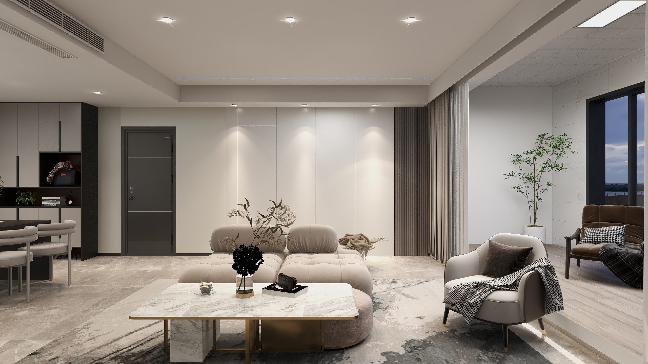 李青越-153方现代简约四居室装修效果图