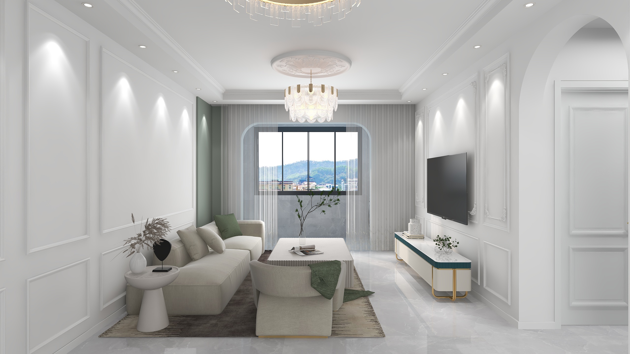 山河知己-鸿悦华府119轻法式装修图纸-装修设计方案