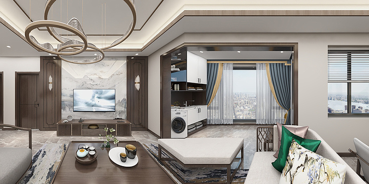 室内设计师杜豪-蓬安嘉洲华郡90.5平（中式风格）-装修设计方案