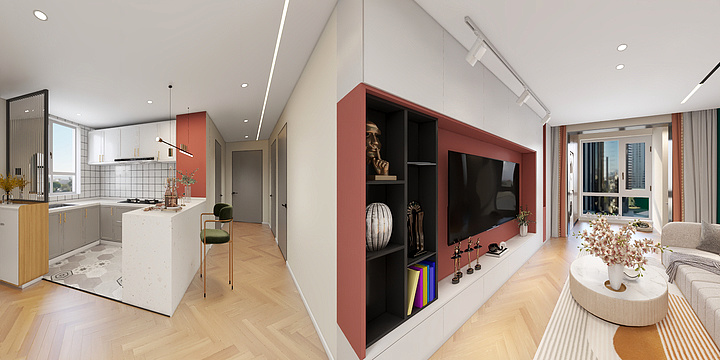 宋易设计-德信海德公园83.00㎡A2’3室2厅1卫1厨-装修设计方案