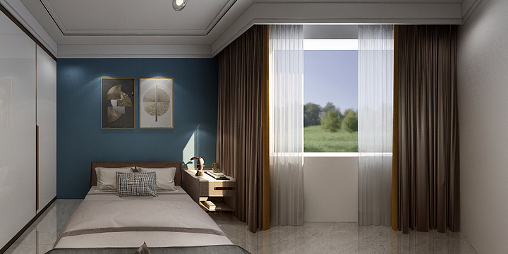 尚颜装饰设计-瑞和园89.50㎡B户型3室2厅1卫-装修设计方案