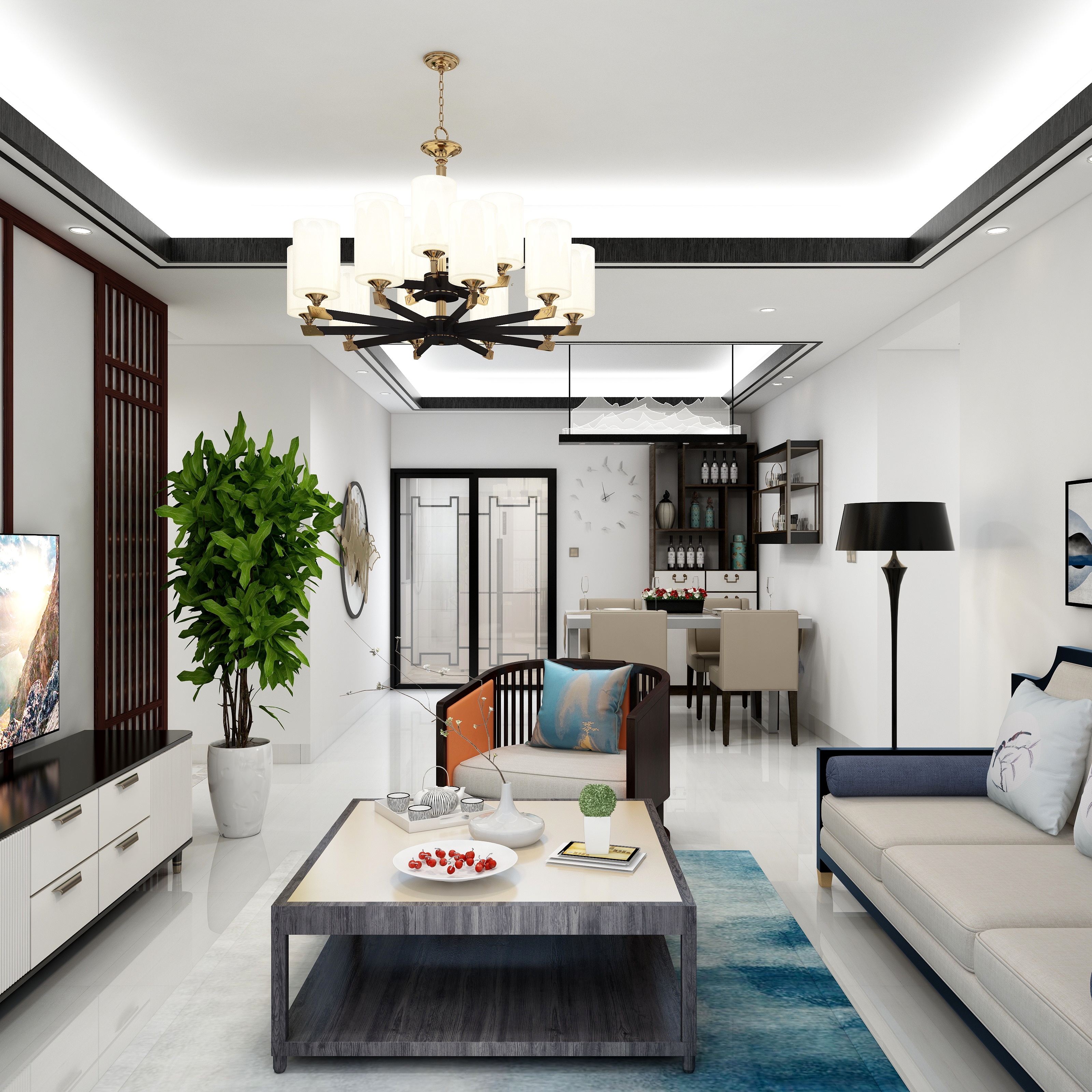 百利源装饰-东骏广场-新中式装修效果图