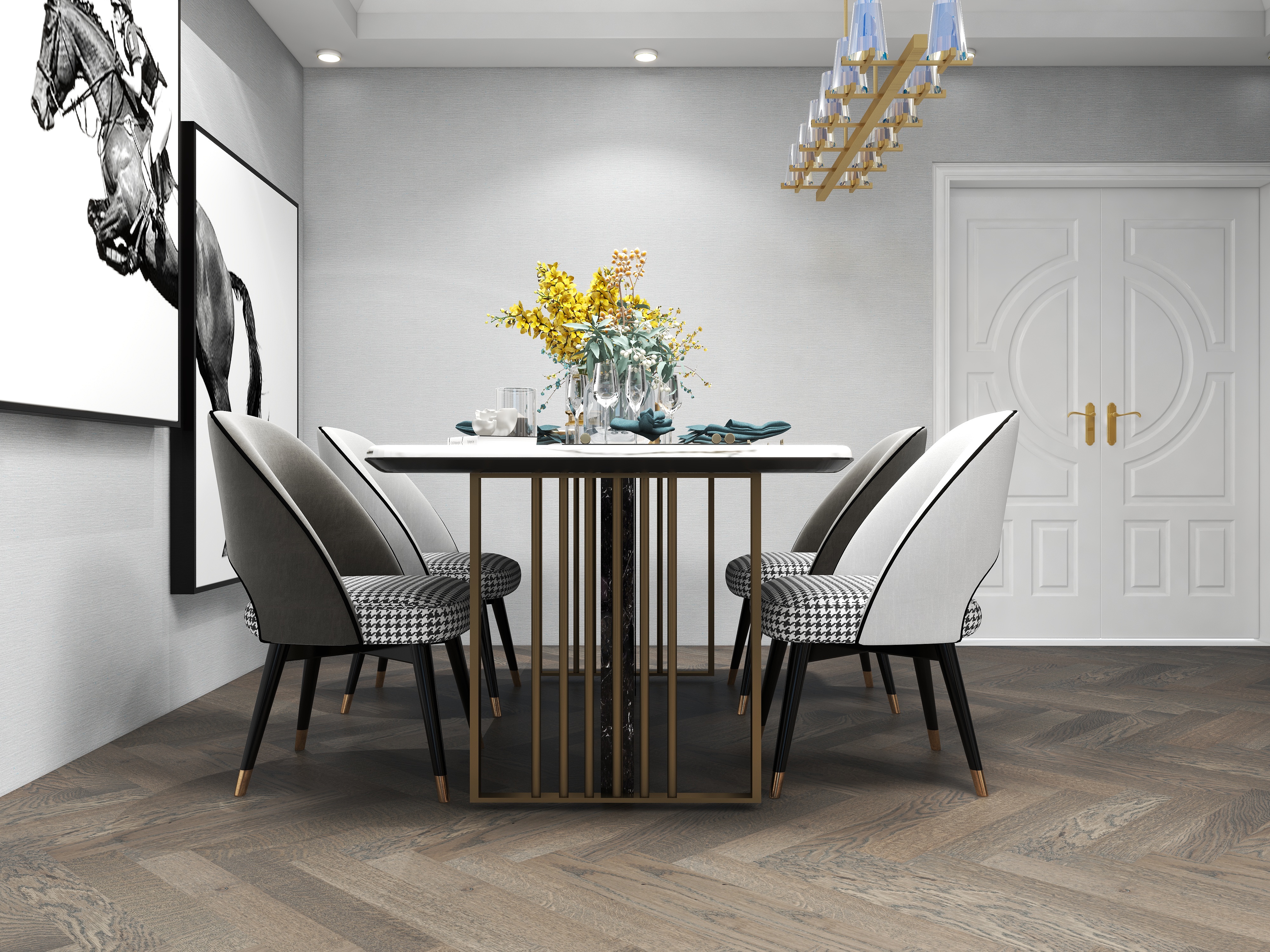 贵州圣象-VK5103T镜面树屋-三居现代港式-装修设计方案