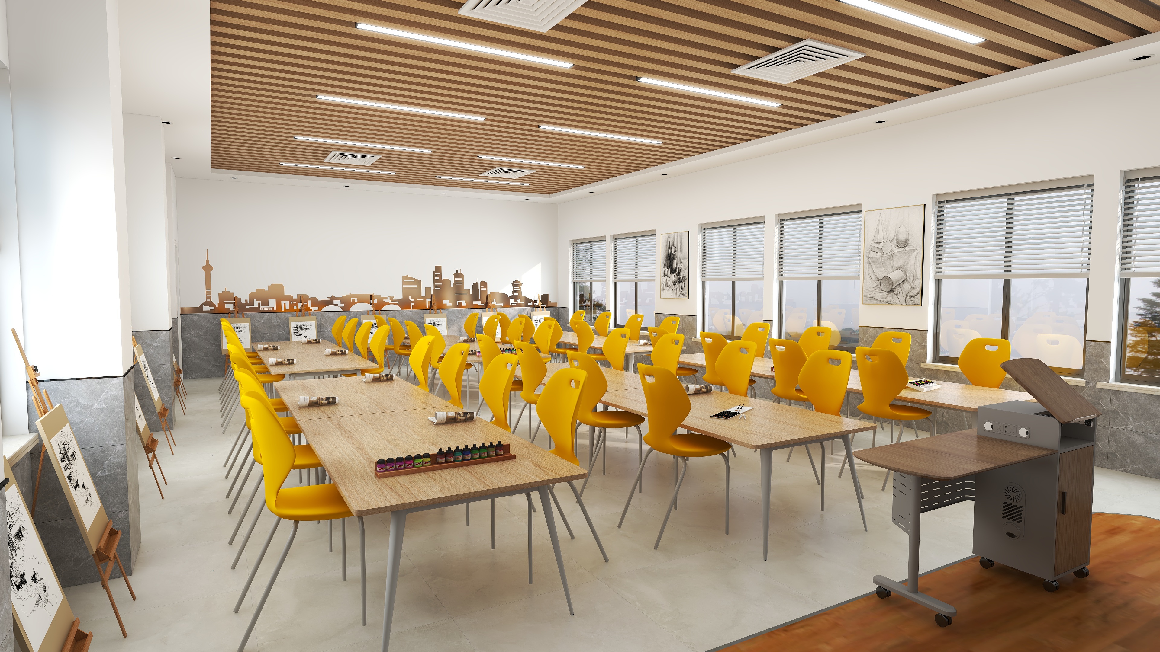 浙江康贝doBn-小学综合楼美术教室-装修设计方案