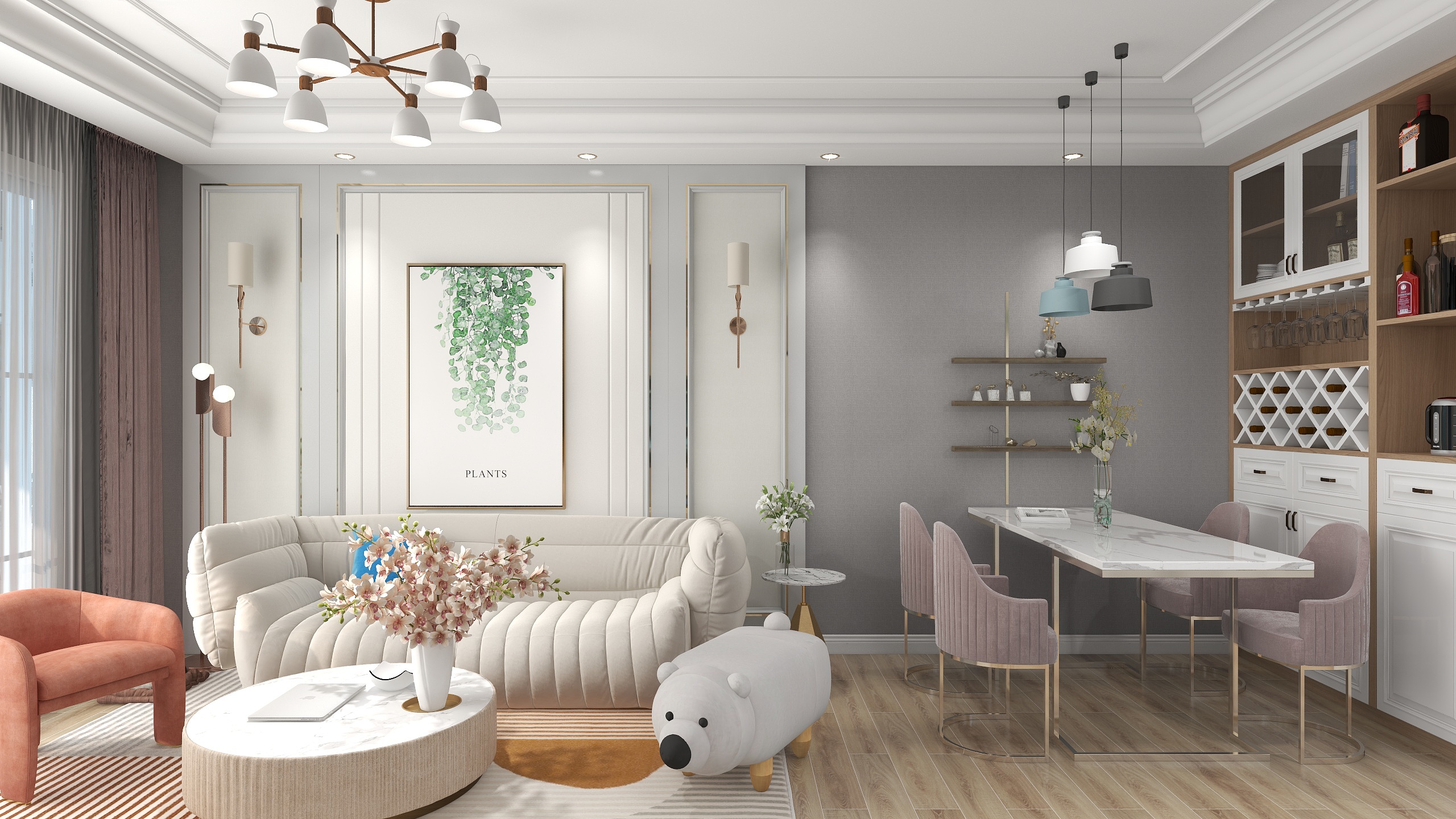 禾易-德信海德公园83.00㎡A2’3室2厅1卫1厨-装修设计方案