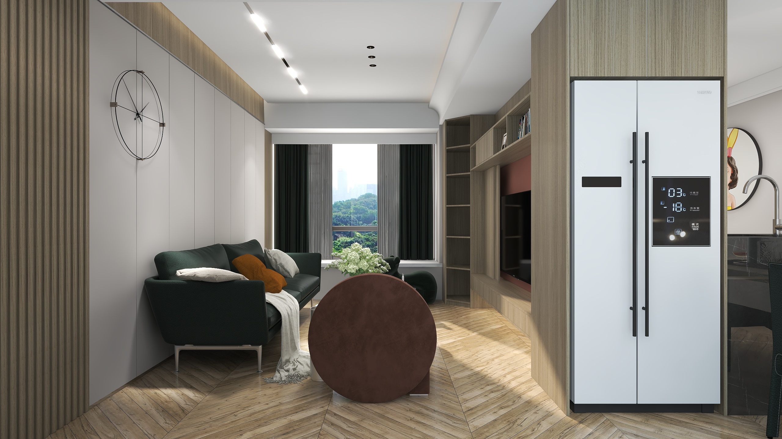 虾米空间-德信海德公园83.00㎡A2’3室2厅1卫1厨装修效果图