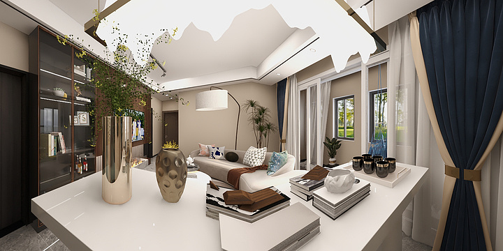 一石设计张蕾-瑞和园89.50㎡B户型3室2厅1卫-装修设计方案