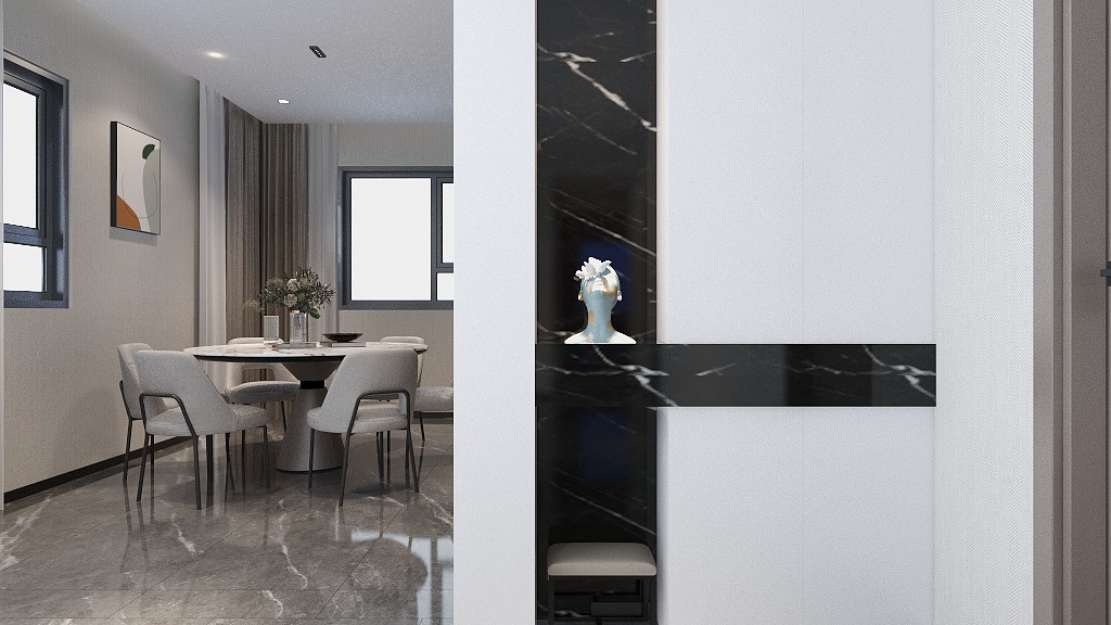 赤山空间装饰-瑞和园89.50㎡B户型3室2厅1卫-装修设计方案