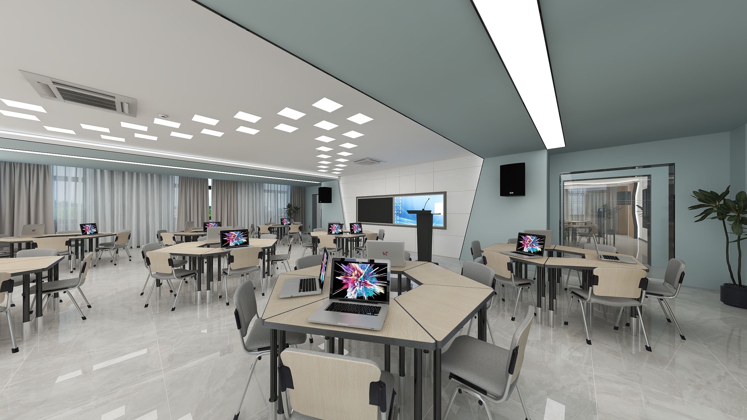 中和建筑-方案2智慧教室·创新创业学院-装修设计方案