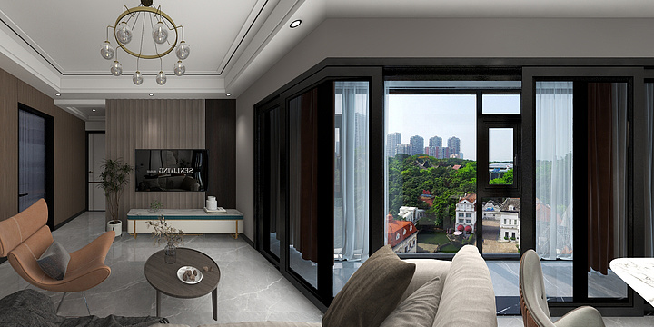 沿河一设计一赵鑫-瑞和园89.50㎡B户型3室2厅1卫-装修设计方案