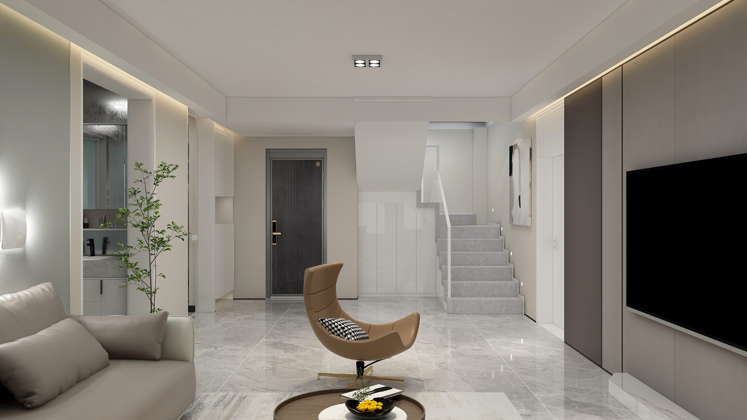 徐兆银设yJqT-岸上玫瑰顶层复式-装修设计方案