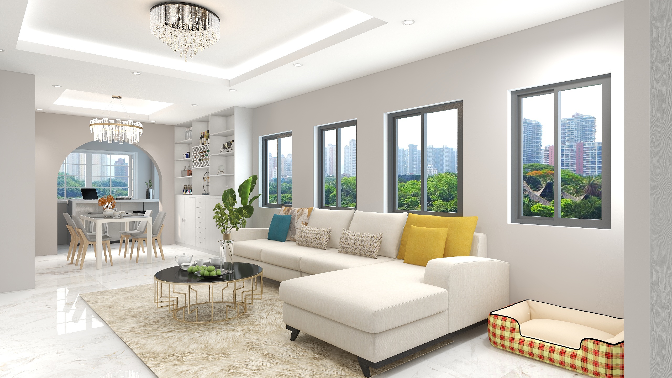 桃子1474-瑞和园89.50㎡B户型3室2厅1卫装修效果图