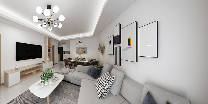 一坤设计-沣东新城斗门街道牛角村七里镇小区-装修设计方案