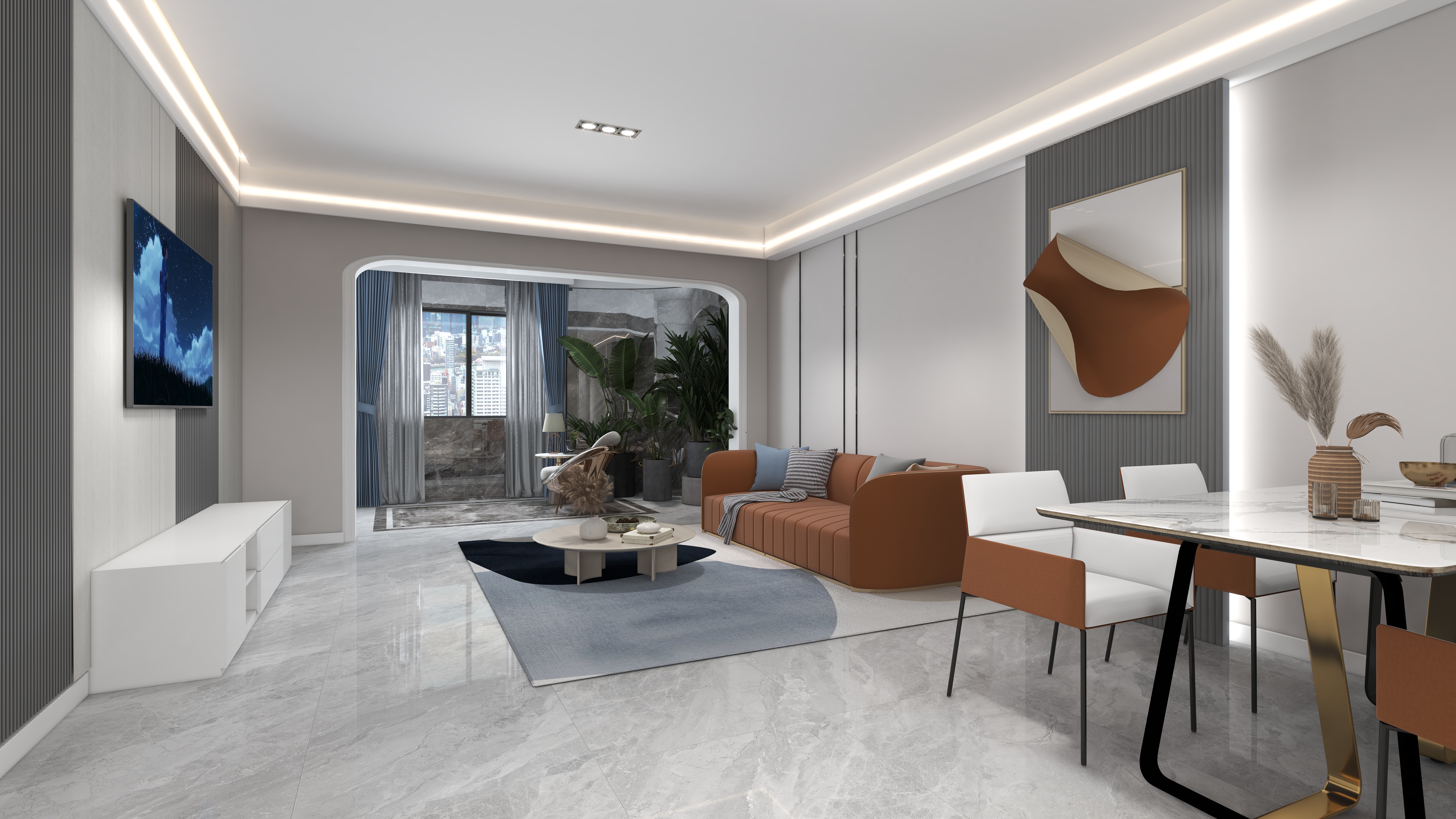 张继红-现代简约客厅设计-装修设计方案