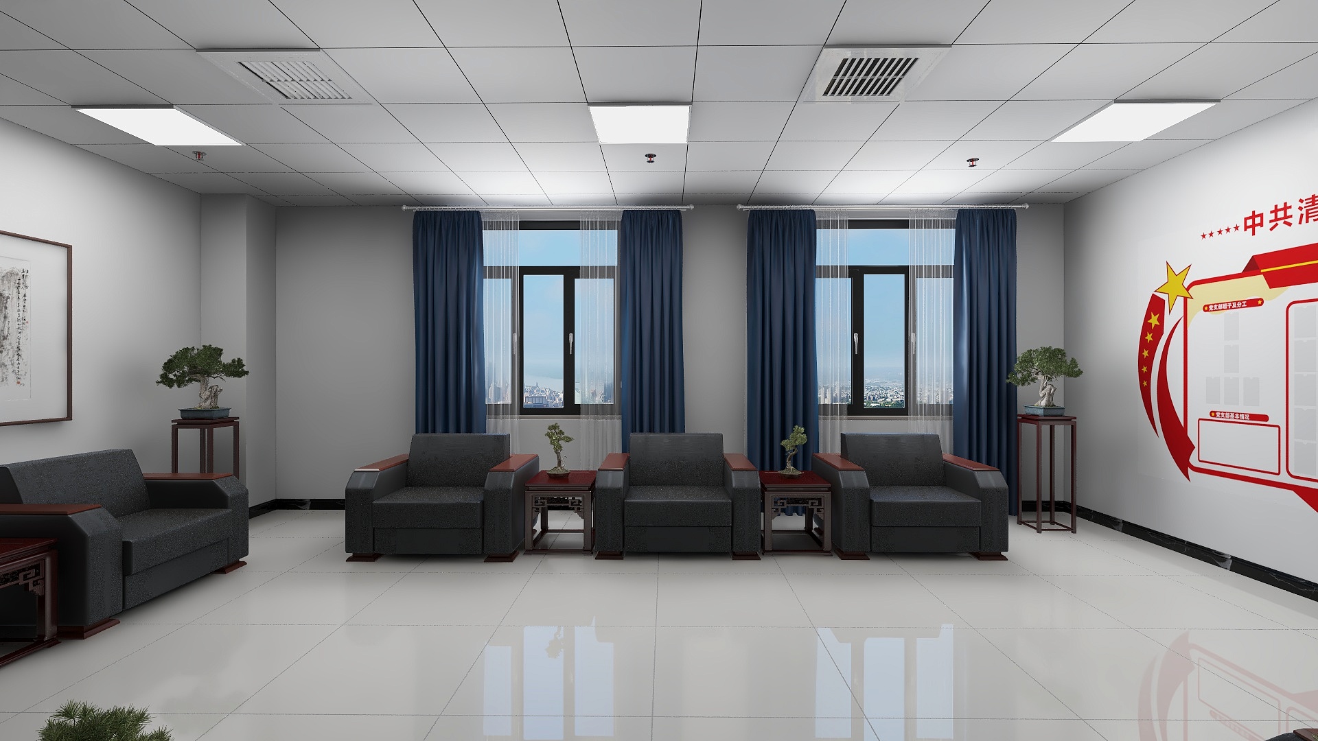 孤墨kSsQ-统战部B817.-皮质沙发-装修设计方案