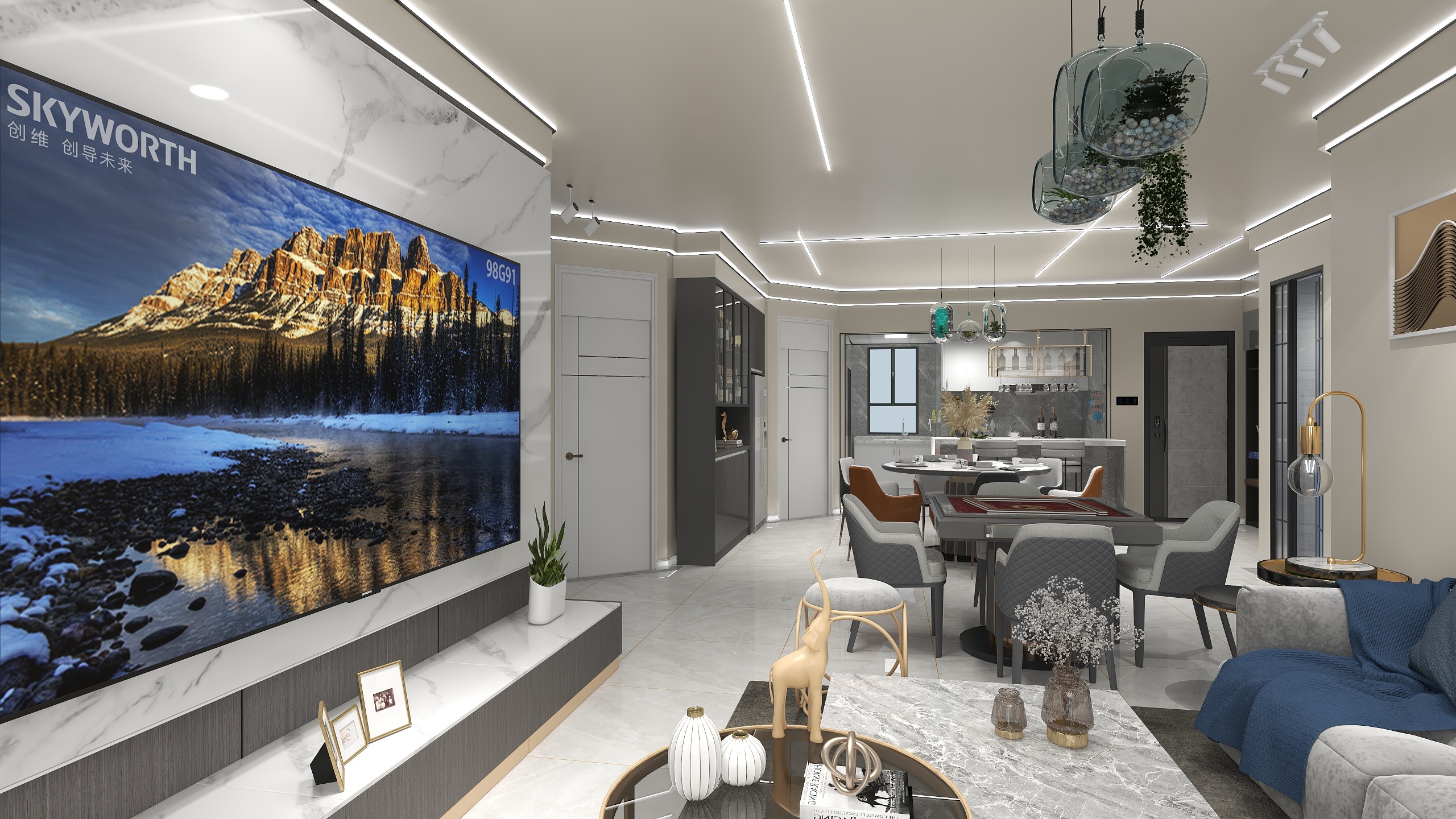 AlecLeo云狼一廖宁-163㎡四房两厅三卫现代轻奢-副本-装修设计方案