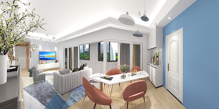 静PfVx-瑞和园89.50㎡B户型3室2厅1卫-装修设计方案