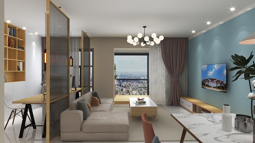 Neo立-德信海德公园83.00㎡A2’3室2厅1卫1厨装修效果图