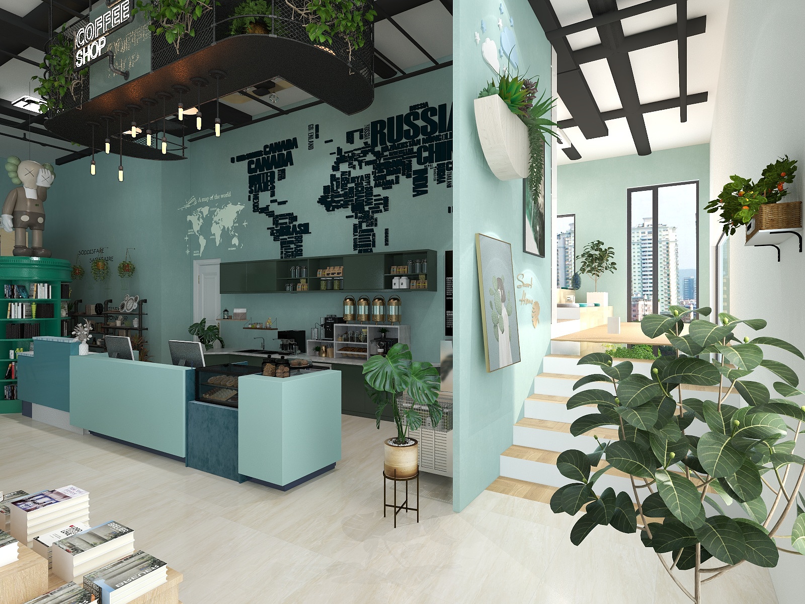 Aquarius violet-loft书吧设计-装修设计方案