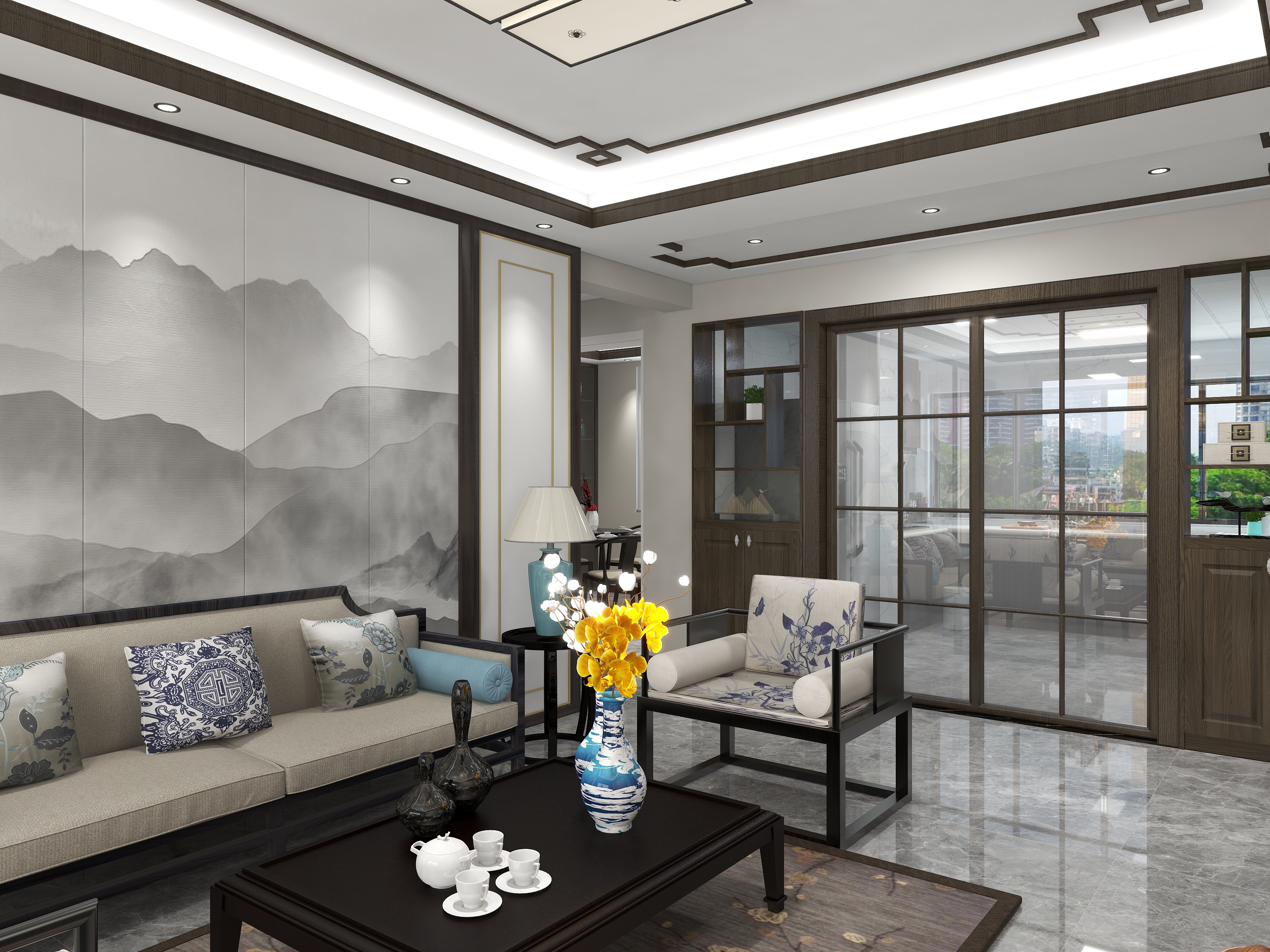 设计赵虎-天章・和园新中式装修效果图