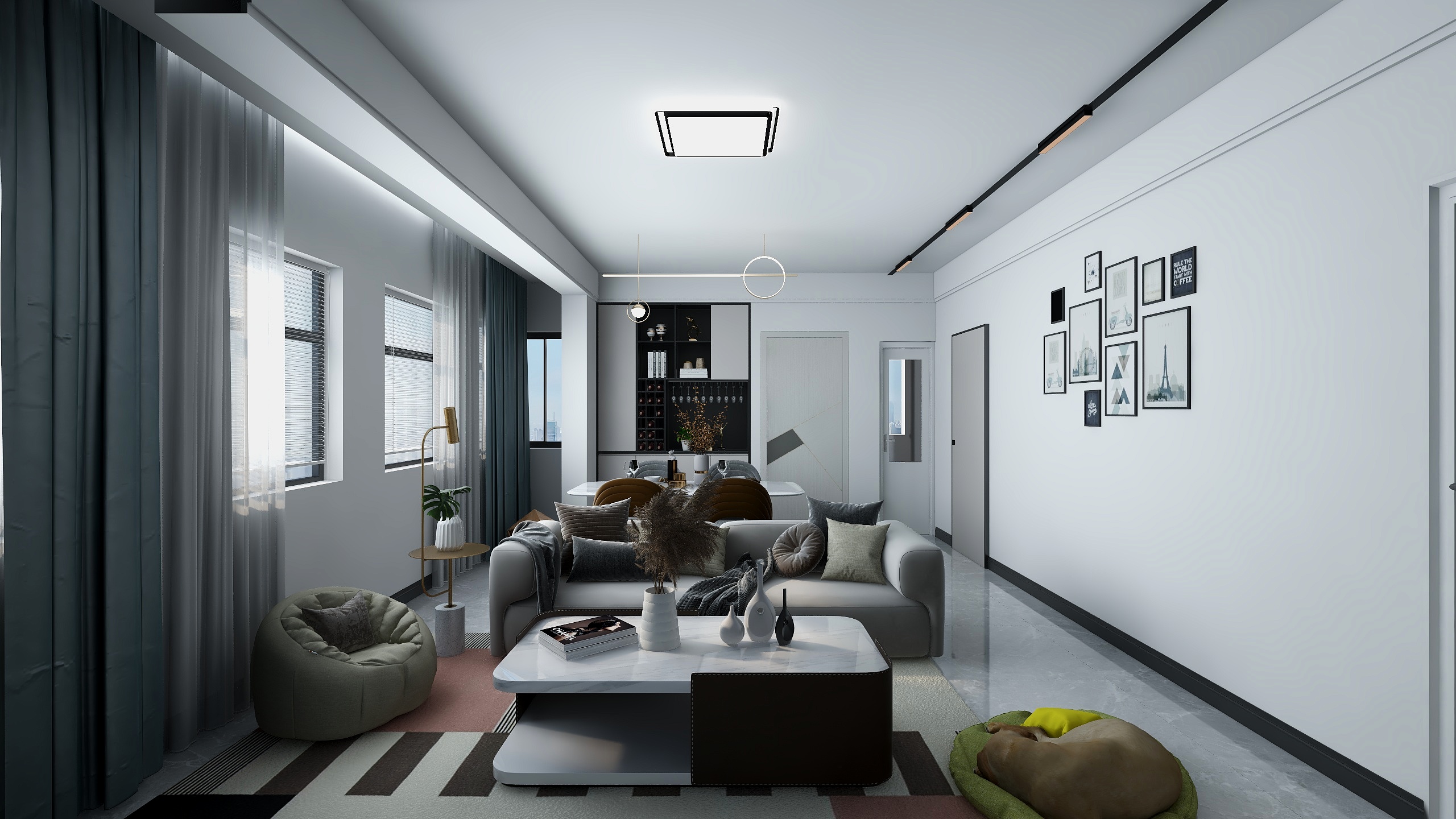 木延设计-瑞和园89.50㎡B户型3室2厅1卫-装修设计方案