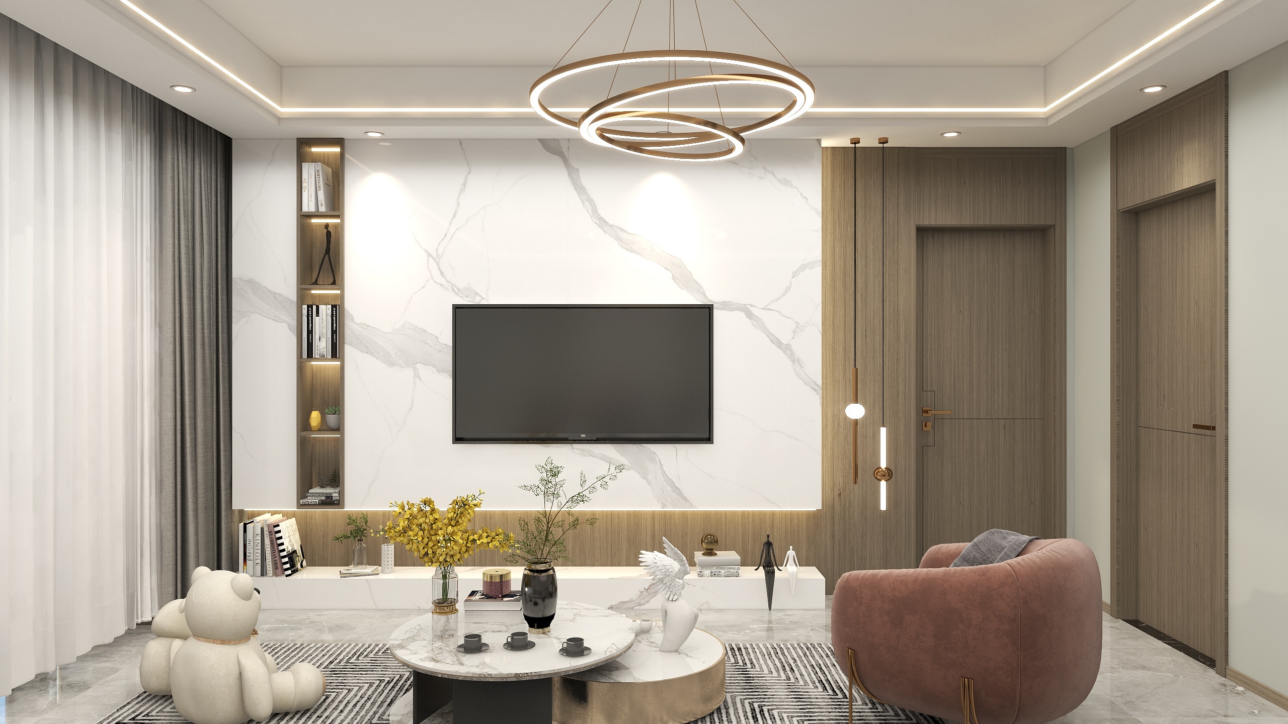 优秀设计师杨健-110m2三室现代轻奢-装修设计方案